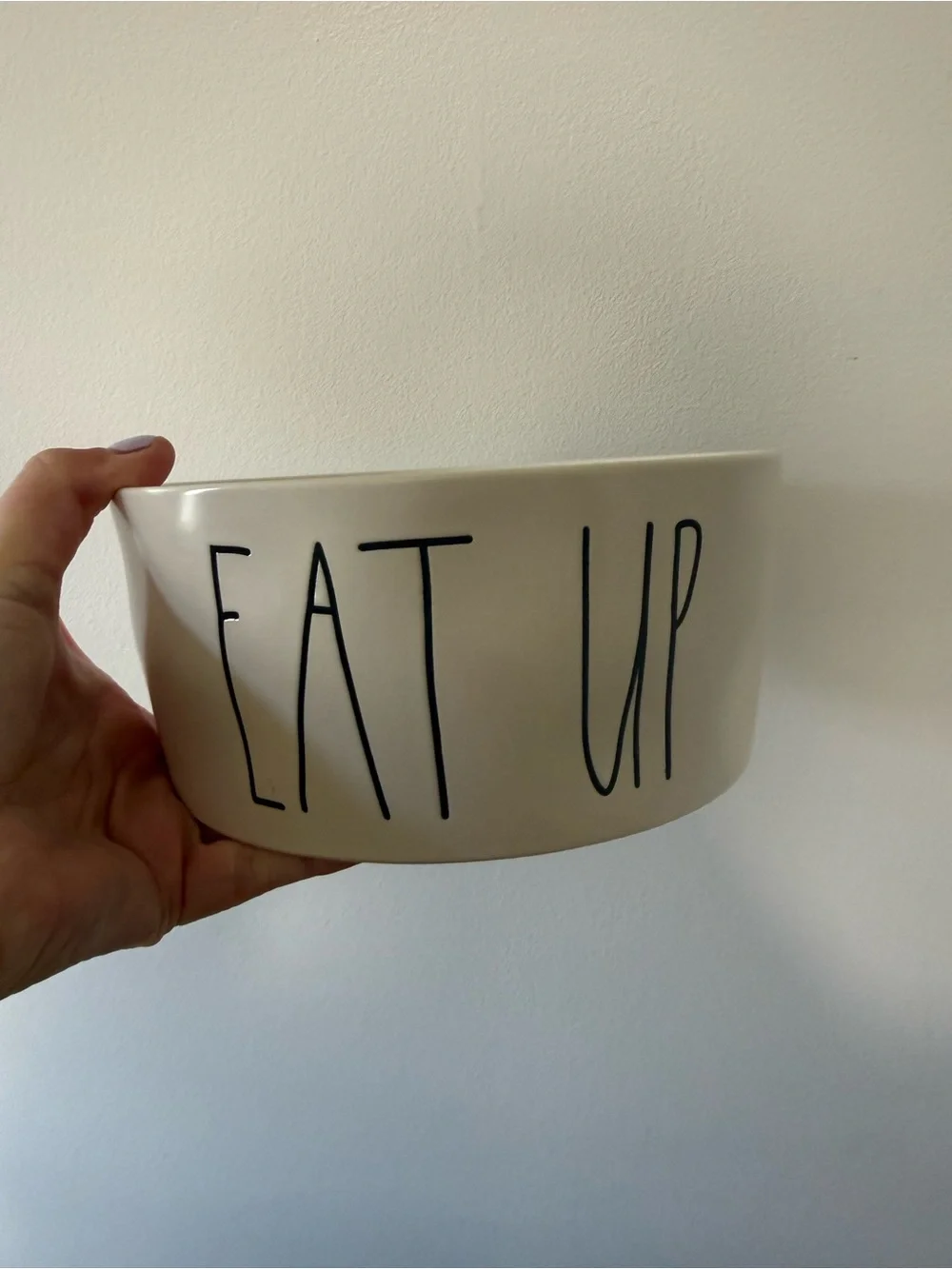 Rae Dunn Cream Ceramic Bowl with “Eat Up”